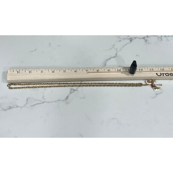 Vintage Carousel Horse Pendant Necklace Gold Tone Enamel Whimsy - Picture 3 of 11